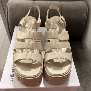 Beige Platform Sandals
